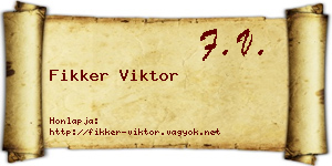 Fikker Viktor névjegykártya